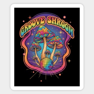 Groove Shroom – Psychedelic Disco Mushroom Art Magnet